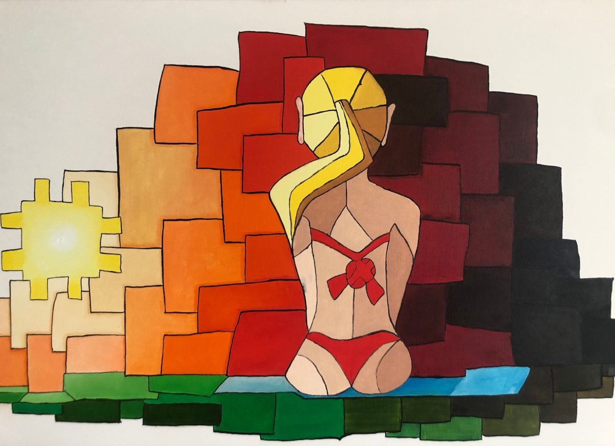 Frau Im Sonnenuntergang